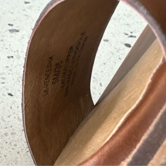 Lucky Brand Veneesha Women's Brown Leather Strappy Cone Heel Sandals Boho Size 5 - Picture 6 of 12